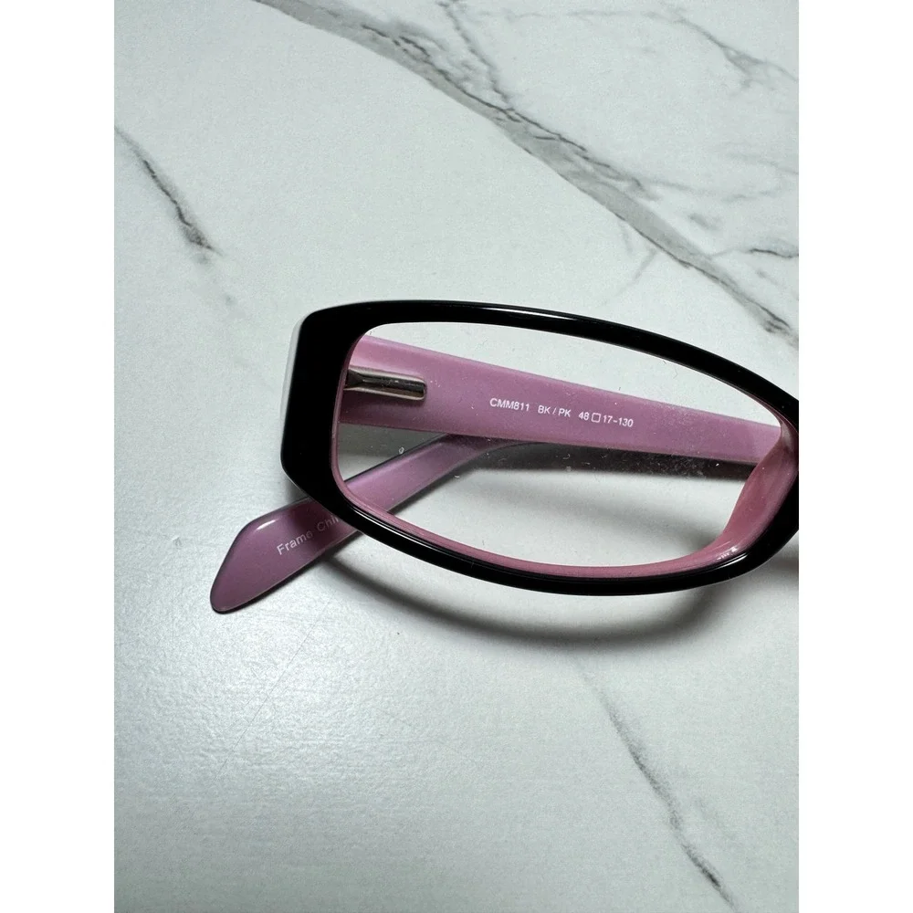 Chelsea Morgan CMM811 BK/PK Black Pink Polka Dot Rhinestone Frames 48-17-130